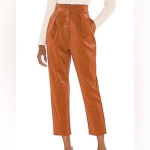 Majorelle Clive Pant in Camel Brown Medium Faux Leather